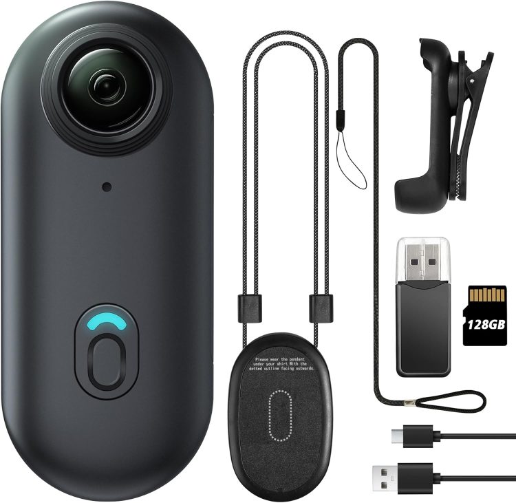 128GB FHD 1080P Mini Body Camera, Wearable Action Body Cam, Thumb Size Hands Free Recording Body Worn Camera, Premium Portable Camcorder Mount Anywhere for Work, Travel, Pet Walking (Black)