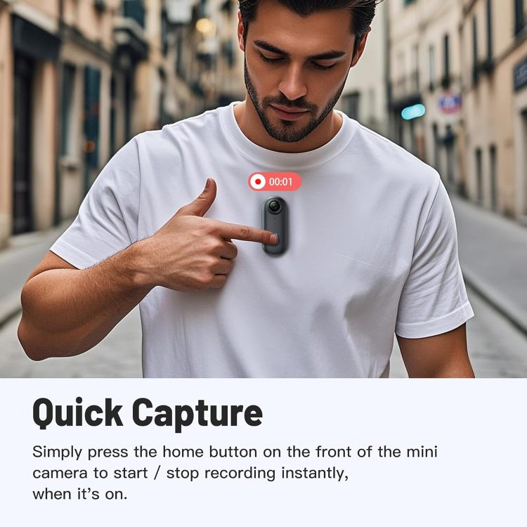 128GB FHD 1080P Mini Body Camera, Wearable Action Body Cam, Thumb Size Hands Free Recording Body Worn Camera, Premium Portable Camcorder Mount Anywhere for Work, Travel, Pet Walking (Black) - Image 5