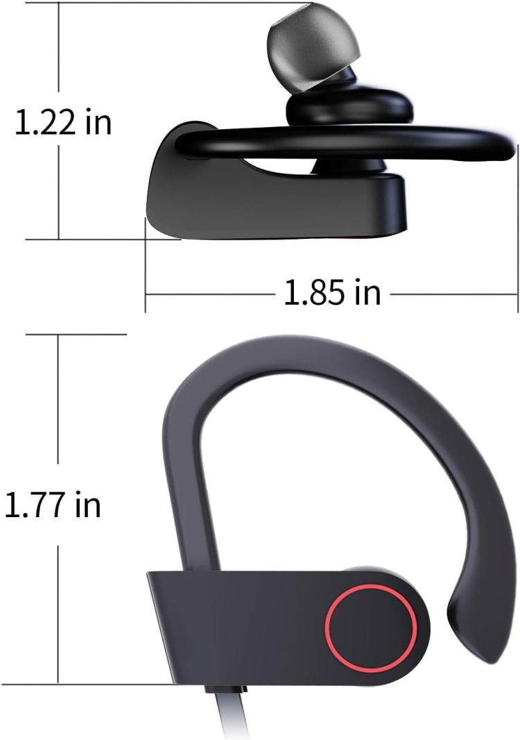 Bluetooth Wireless Headphones 16H Playtime Earbuds with Mic Stereo in-Ear Earphones, IPX7 Waterproof Sports Sound Isolation Headsets for Running, Gym, Workout - Image 8
